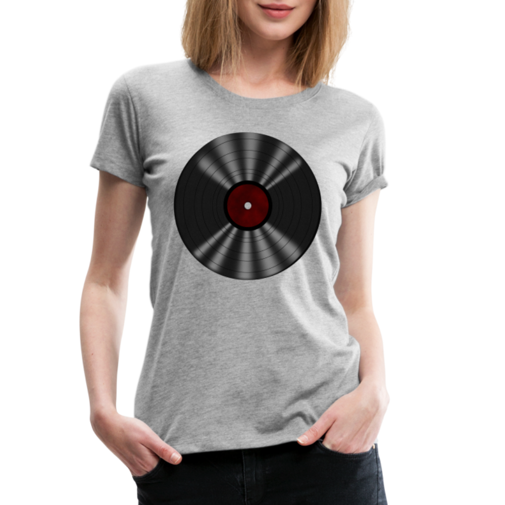 Vintage Schallplatte Retro Vinyl Frauen Premium T-Shirt - Grau meliert