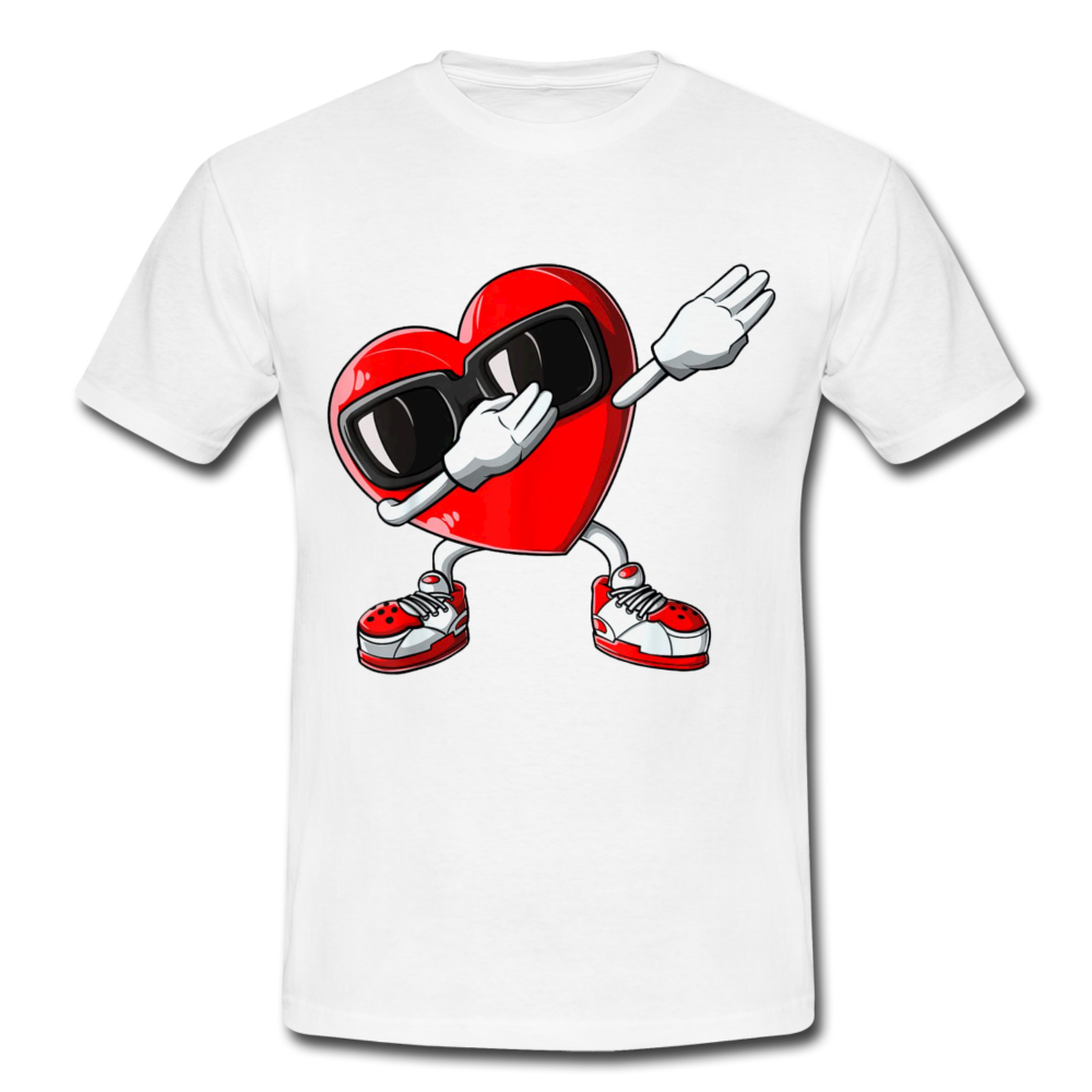 Valentinstag Tanzendes Herz Dabbing Heart T-Shirt - Weiß