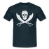 Piraten Flagge Totenkopf Schwert Kreuz T-Shirt - Navy