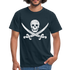 Piraten Flagge Totenkopf Schwert Kreuz T-Shirt - Navy