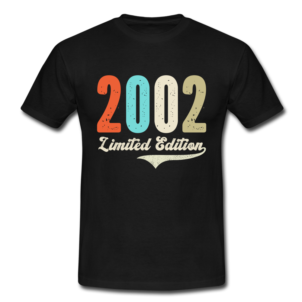 20. Geburtstag Geschenk T-Shirt Geboren 2002 Limited Edition - Schwarz