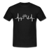 EKG Hundefreunde Hundeliebe Herzschlag T-Shirt - Schwarz