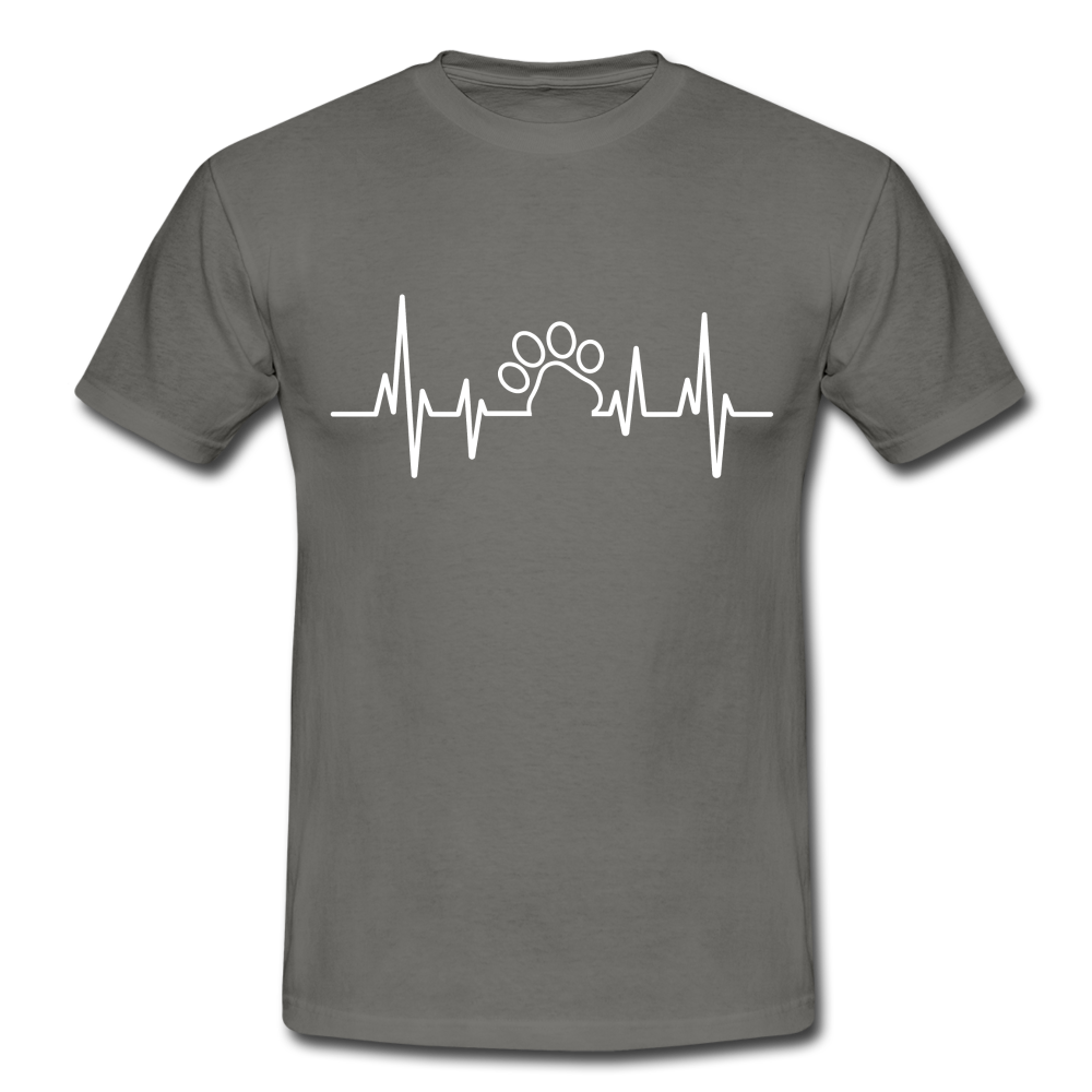 EKG Hundefreunde Hundeliebe Herzschlag T-Shirt - Graphit