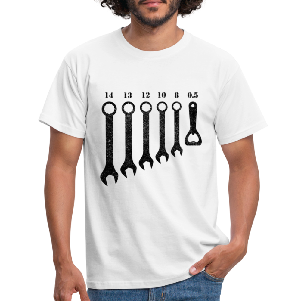 Mechaniker Mechatroniker Schraubenschlüssel Flaschenöffner T-Shirt - Weiß