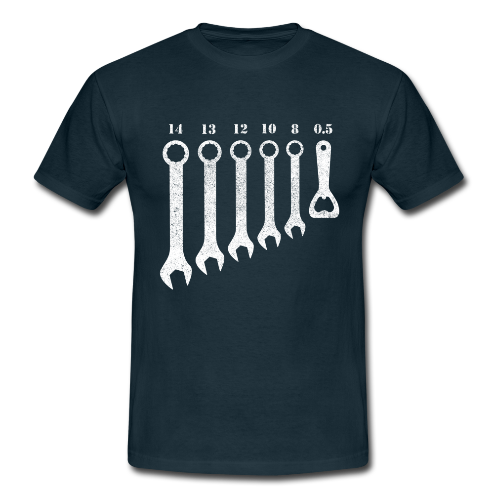 Mechaniker Mechatroniker Schraubenschlüssel Flaschenöffner T-Shirt - Navy