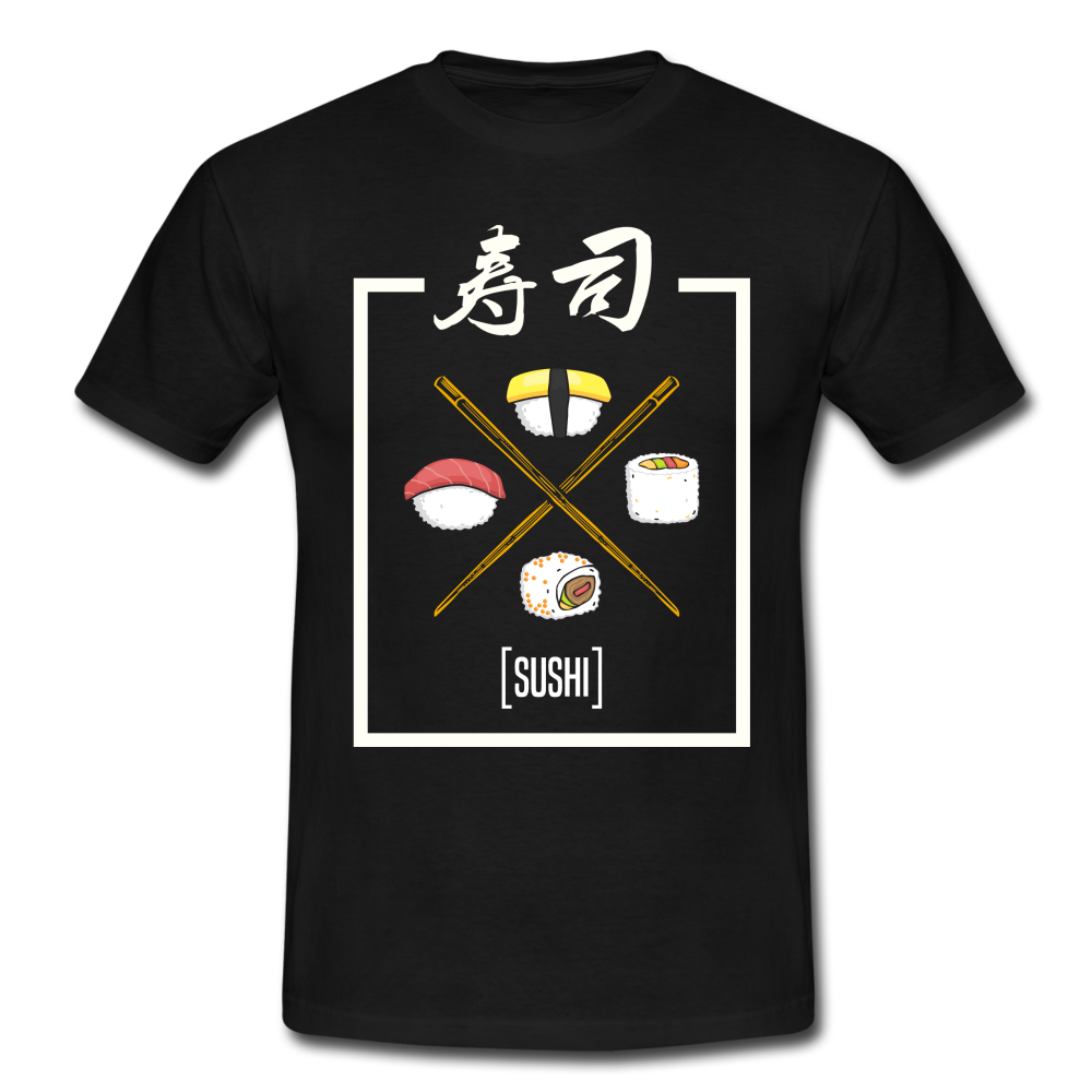 Japanisch Sushi Liebhaber T-Shirt - Schwarz