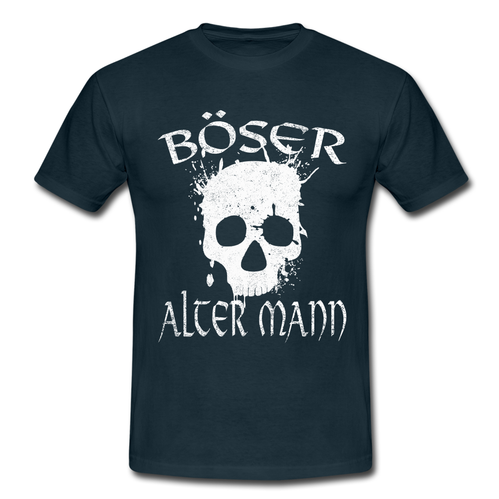 Totenkopf Böser alter Mann Lustiges T-Shirt - Navy