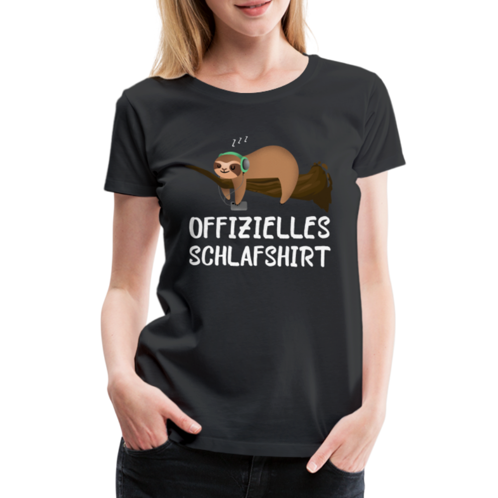 Offizielle Schlafshirt Faultier Schlafanzug Lustiges Frauen Premium T-Shirt - Schwarz
