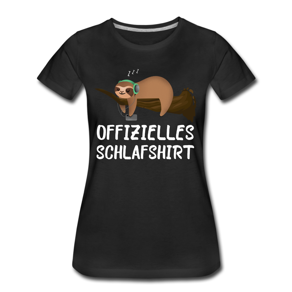 Offizielle Schlafshirt Faultier Schlafanzug Lustiges Frauen Premium T-Shirt - Schwarz