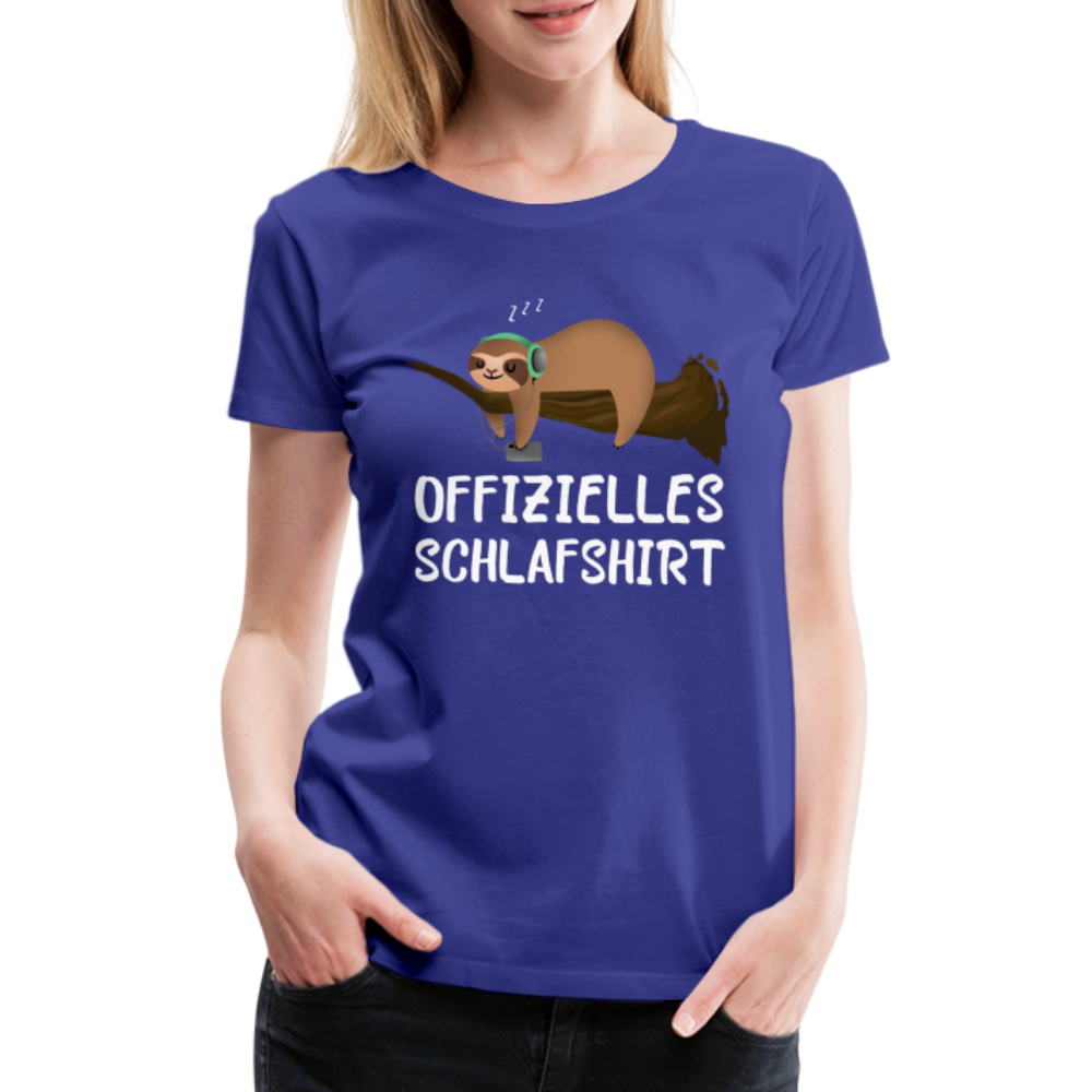 Offizielle Schlafshirt Faultier Schlafanzug Lustiges Frauen Premium T-Shirt - Königsblau