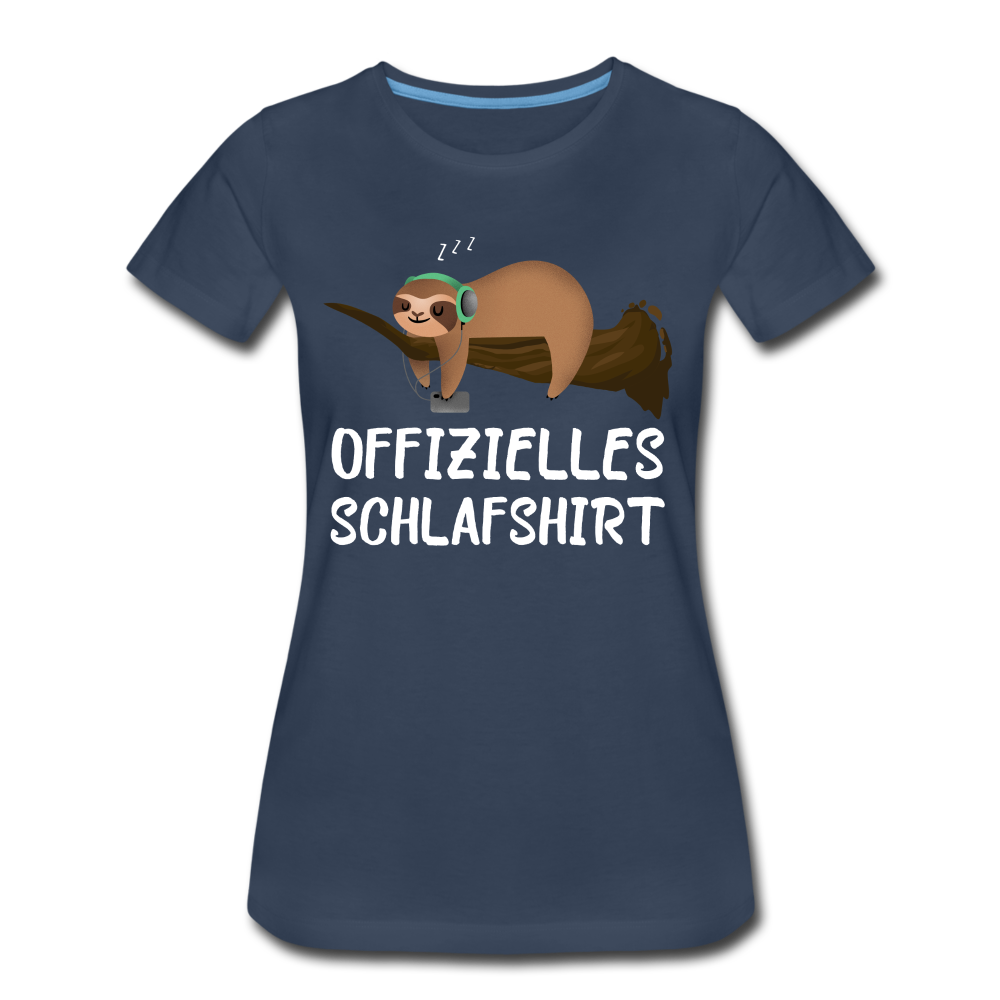 Offizielle Schlafshirt Faultier Schlafanzug Lustiges Frauen Premium T-Shirt - Navy
