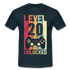 Gamer 20. Geburtstag Zocken Level 20 Unlocked Geschenk T-Shirt - navy
