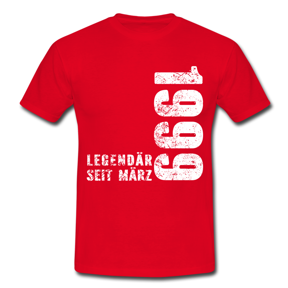 23. Geburtstag Legendär seit 1999 Geschenk Männer T-Shirt - red