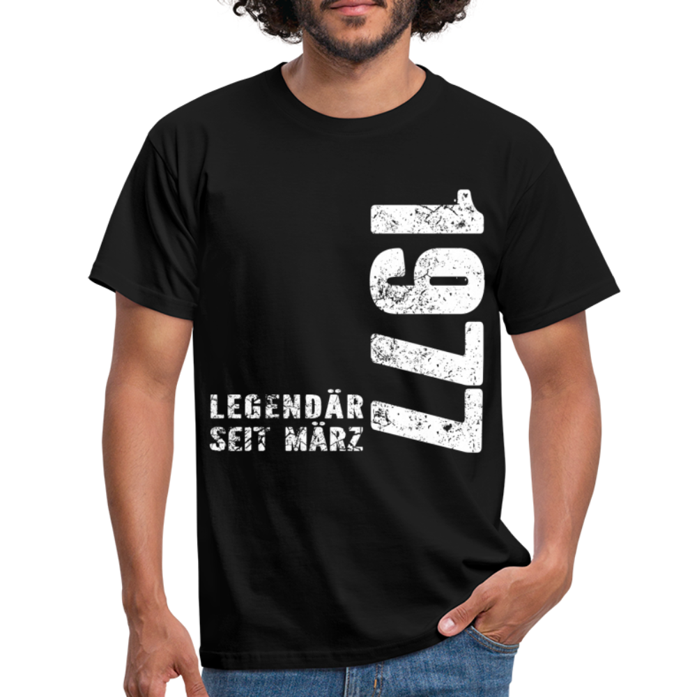 45. Geburtstag Legendär seit 1977 Geschenk Männer T-Shirt - black