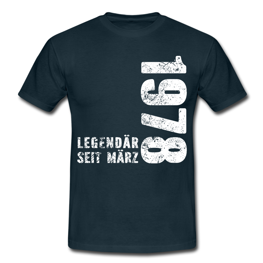 44. Geburtstag Legendär seit 1978 Geschenk Männer T-Shirt - navy