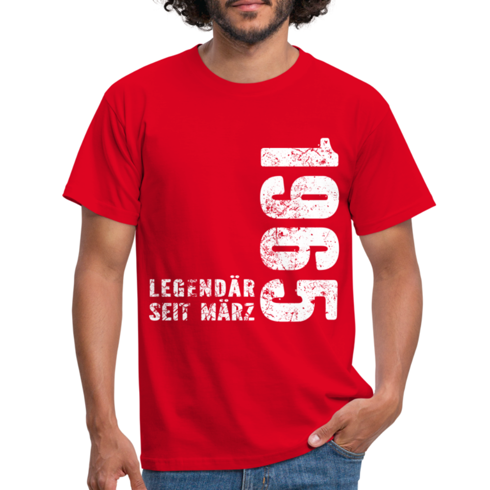57. Geburtstag Legendär seit 1965 Geschenk Männer T-Shirt - red