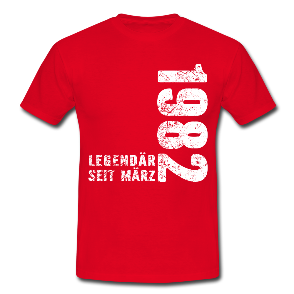 40. Geburtstag Legendär seit 1982 Geschenk Männer T-Shirt - red