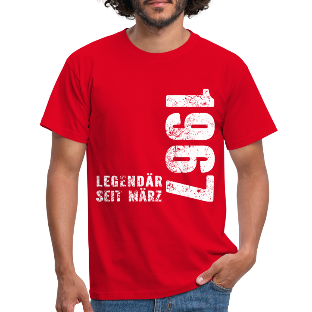 55. Geburtstag Legendär seit 1967 Geschenk Männer T-Shirt - red