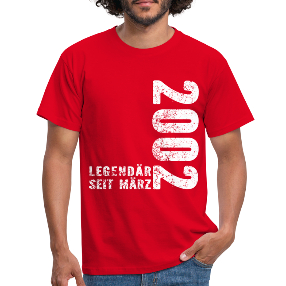 20. Geburtstag Legendär seit 2002 Geschenk Männer T-Shirt - red