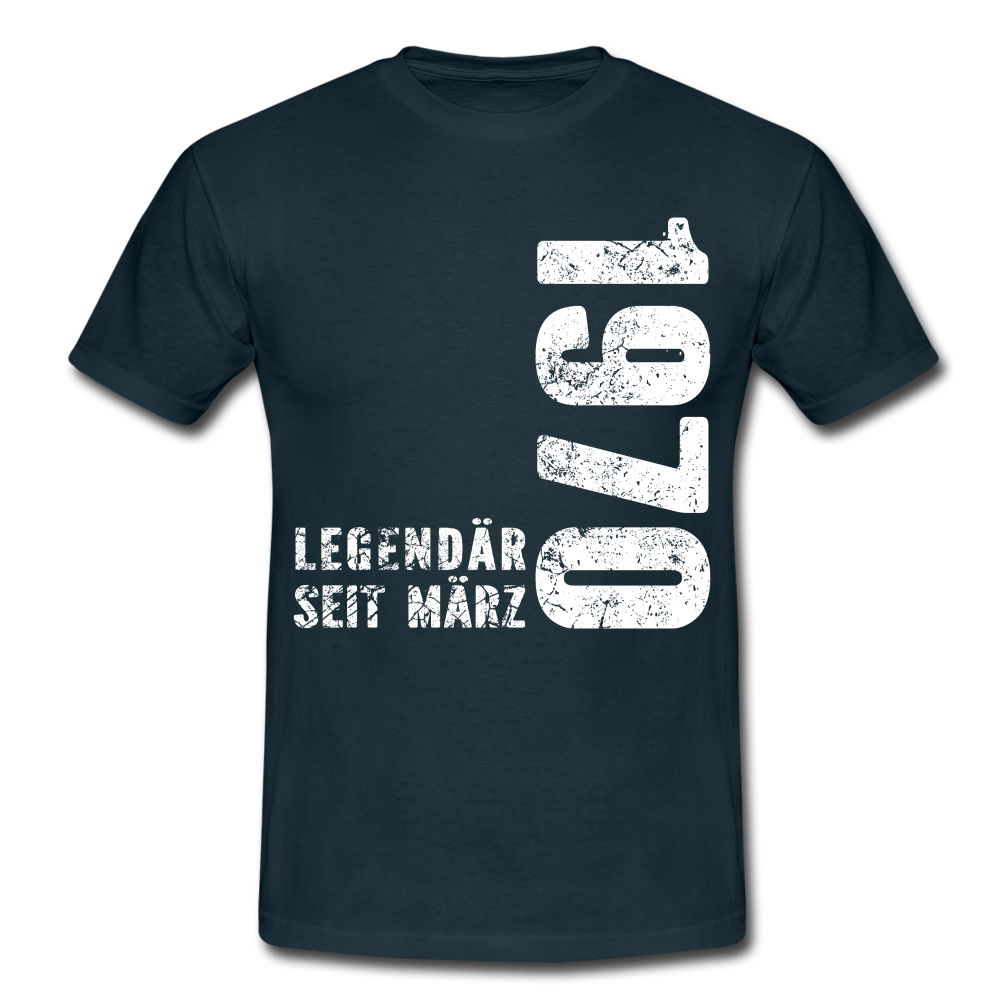 52. Geburtstag Legendär seit 1970 Geschenk Männer T-Shirt - navy