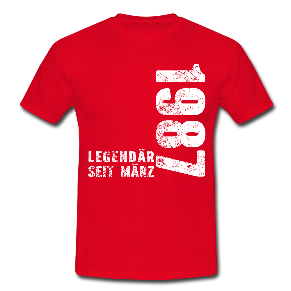 35. Geburtstag Legendär seit 1987 Geschenk Männer T-Shirt - red