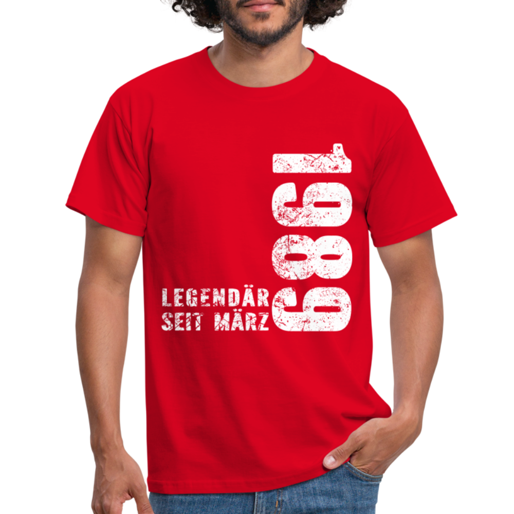 33. Geburtstag Legendär seit 1989 Geschenk Männer T-Shirt - red