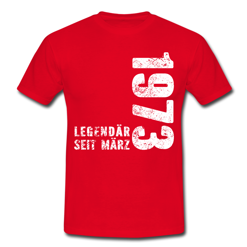 49. Geburtstag Legendär seit 1973 Geschenk Männer T-Shirt - red
