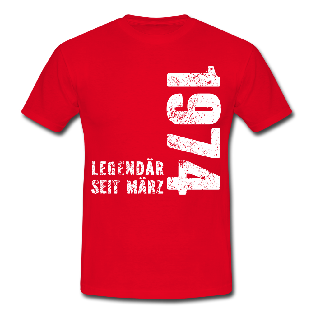 48. Geburtstag Legendär seit 1974 Geschenk Männer T-Shirt - red