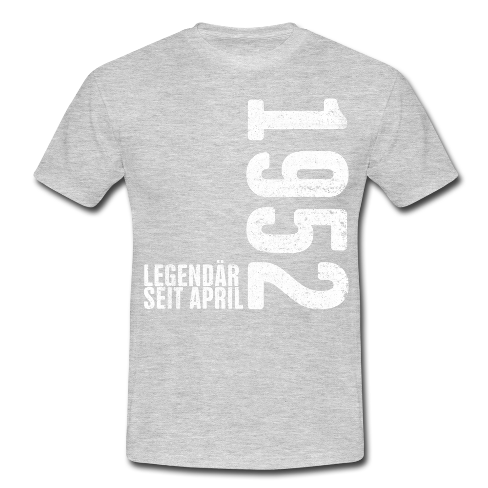 70. Geburtstag Legendär seit April 1952 Geschenk Männer T-Shirt - heather grey