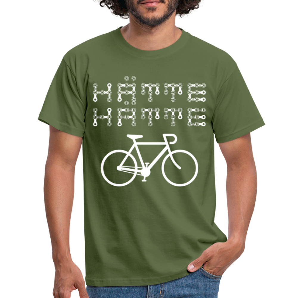 Fahrrad Fahrer Hätte Hätte Fahrradkette Witziges Männer T-Shirt - military green