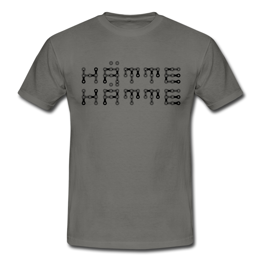 Fahrrad Fahrer Hätte Hätte Fahrradkette Witziges Männer T-Shirt - graphite grey