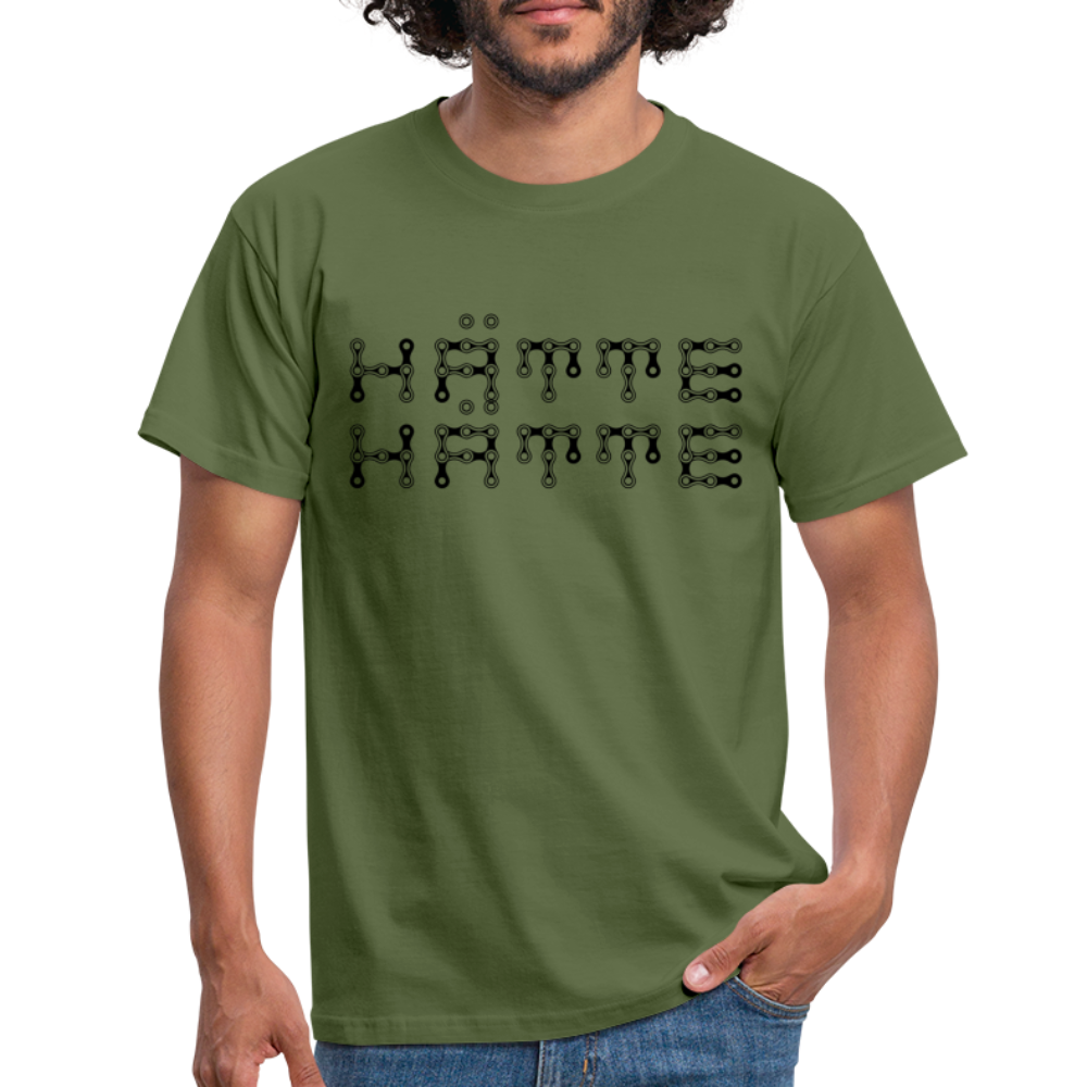 Fahrrad Fahrer Hätte Hätte Fahrradkette Witziges Männer T-Shirt - military green