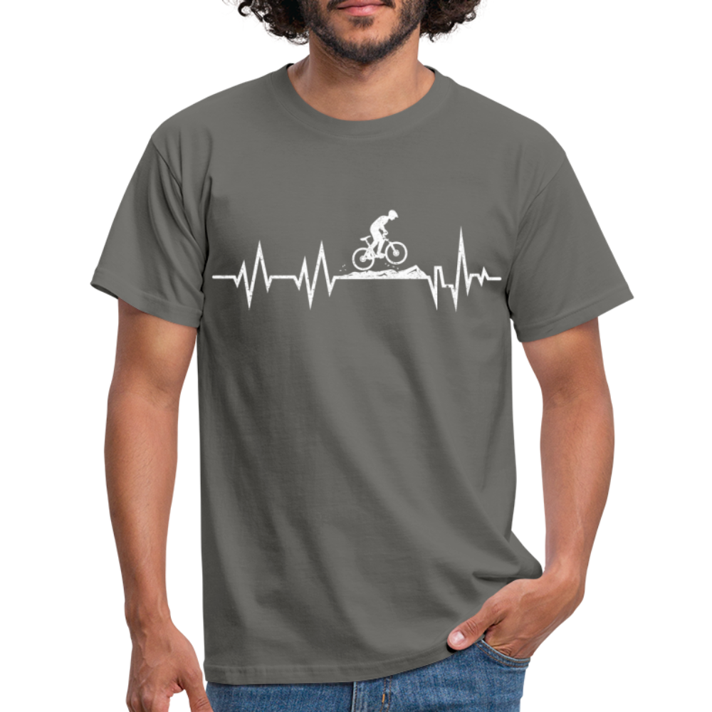 Mountain Bike Herzschlag Berge Fahrradfahrer T-Shirt - graphite grey