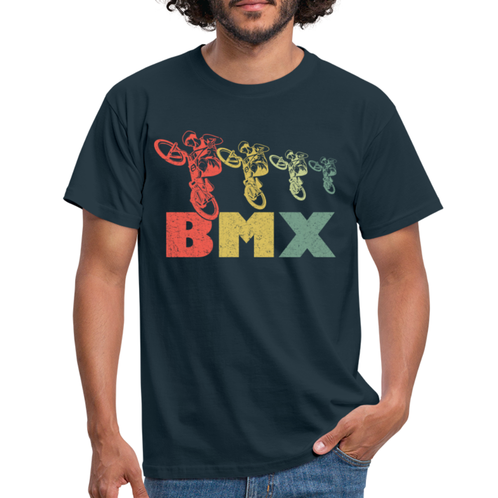 Bmx Bike Fahrrad Stunt Bike Männer T-Shirt - navy