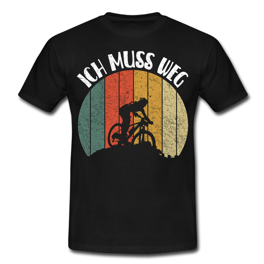 Mountain Bike Berge Radfahren Ich Muss Weg Männer T-Shirt - black