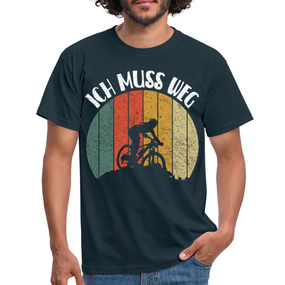 Mountain Bike Berge Radfahren Ich Muss Weg Männer T-Shirt - navy