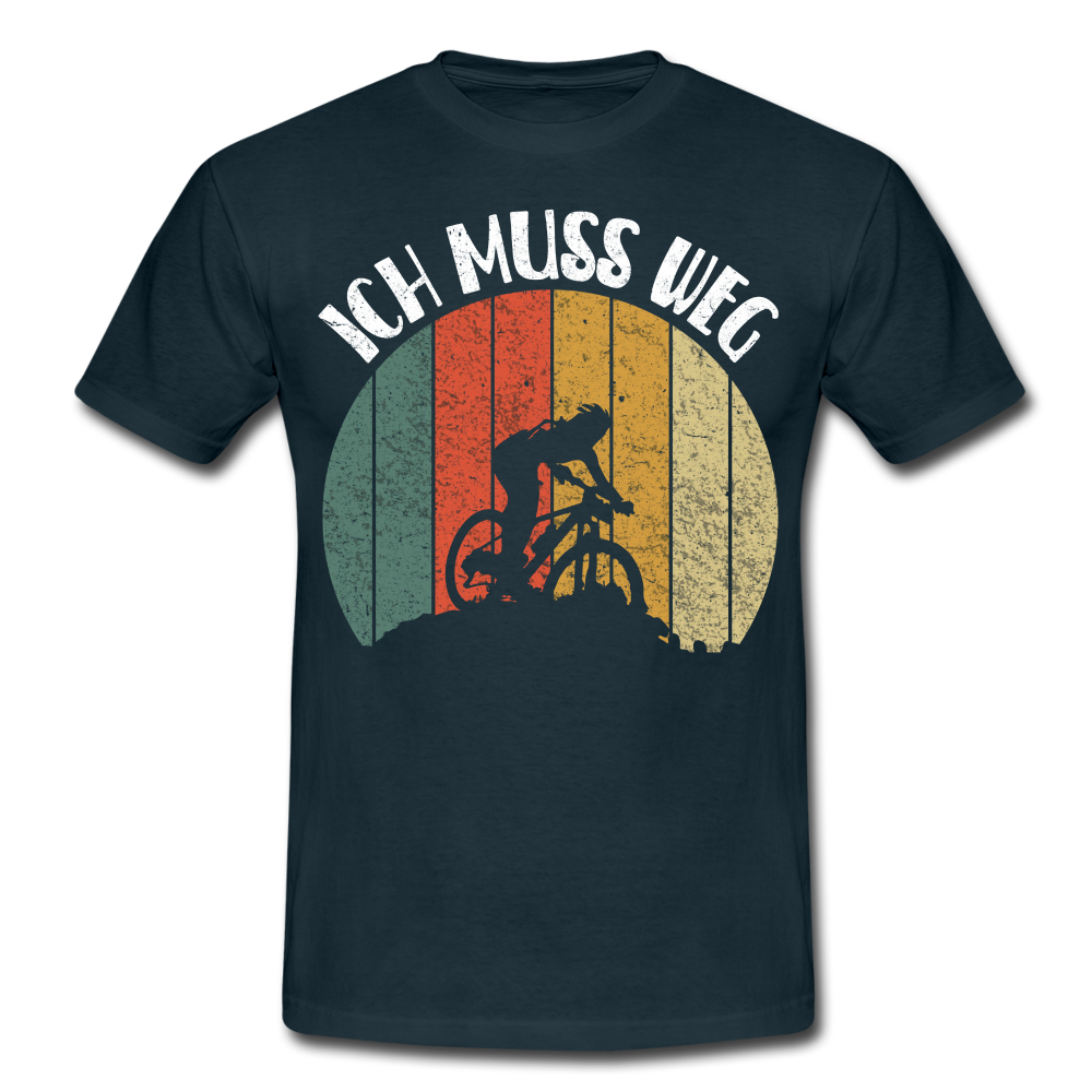 Mountain Bike Berge Radfahren Ich Muss Weg Männer T-Shirt - navy