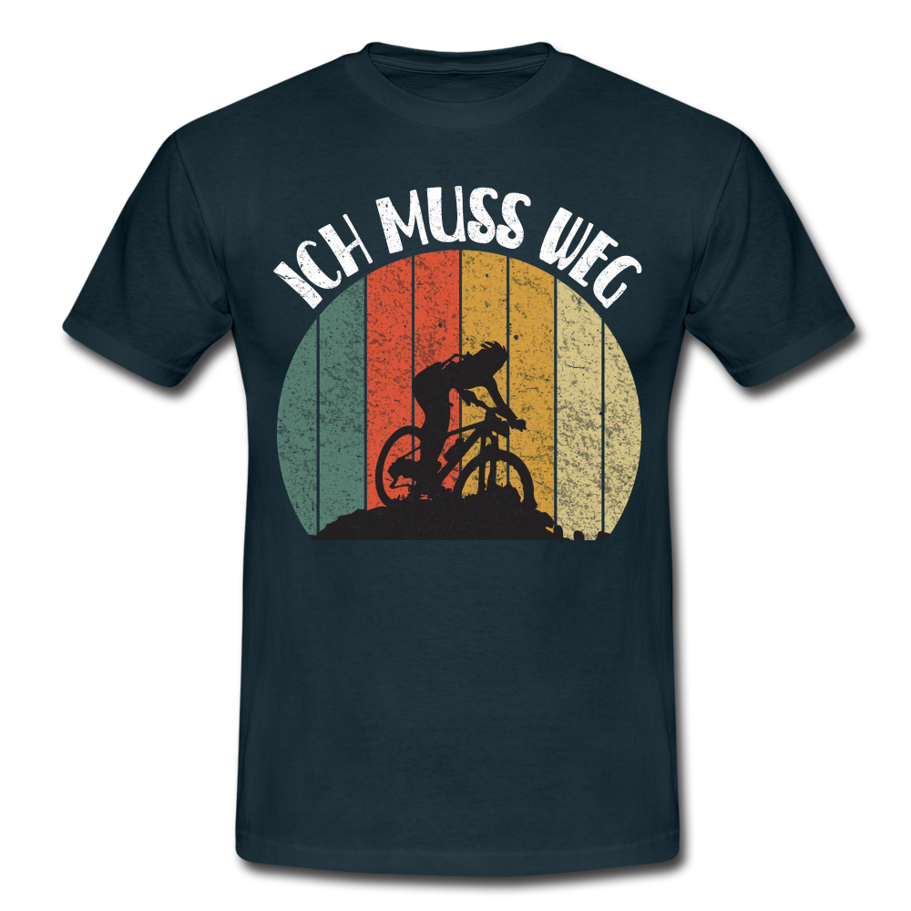 Mountain Bike Berge Radfahren Ich Muss Weg Männer T-Shirt - navy