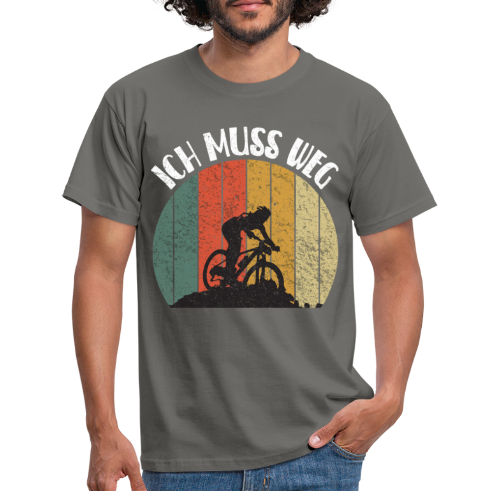 Mountain Bike Berge Radfahren Ich Muss Weg Männer T-Shirt - graphite grey