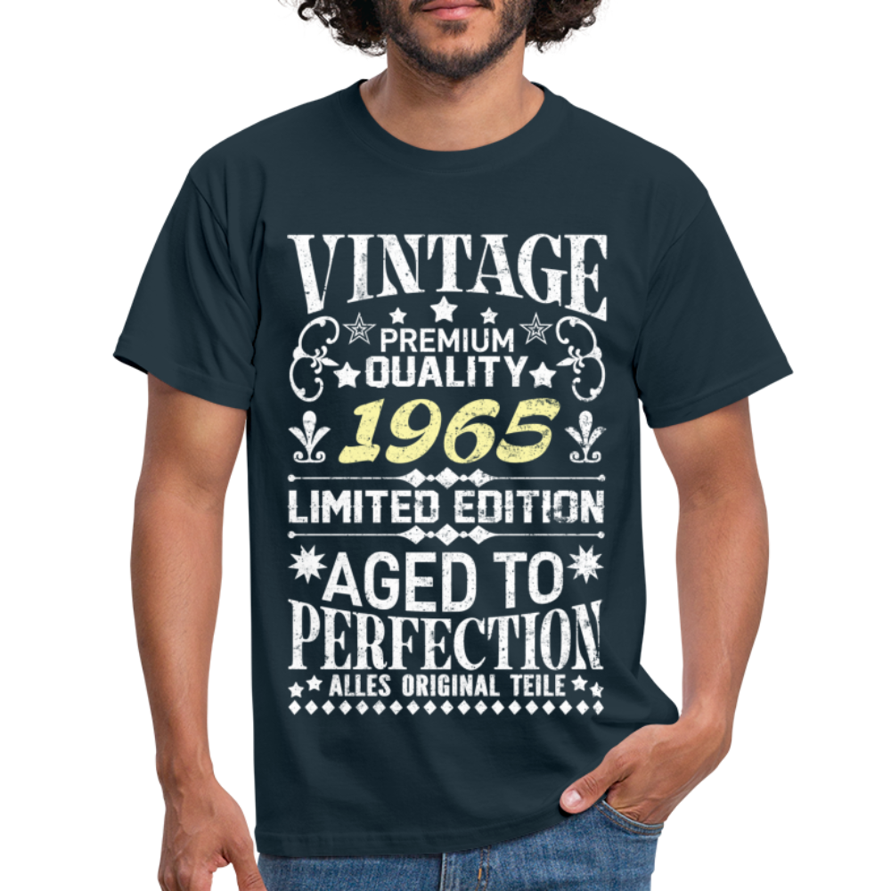 57. Geburtstag Geboren 1965 Vintage Männer Geschenk T-Shirt - navy