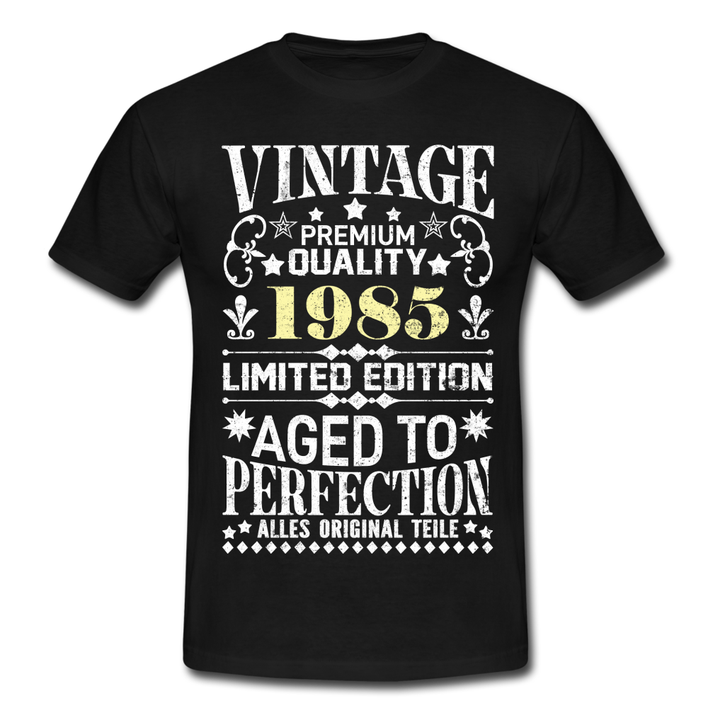 37. Geburtstag Geboren 1985 Vintage Männer Geschenk T-Shirt - black