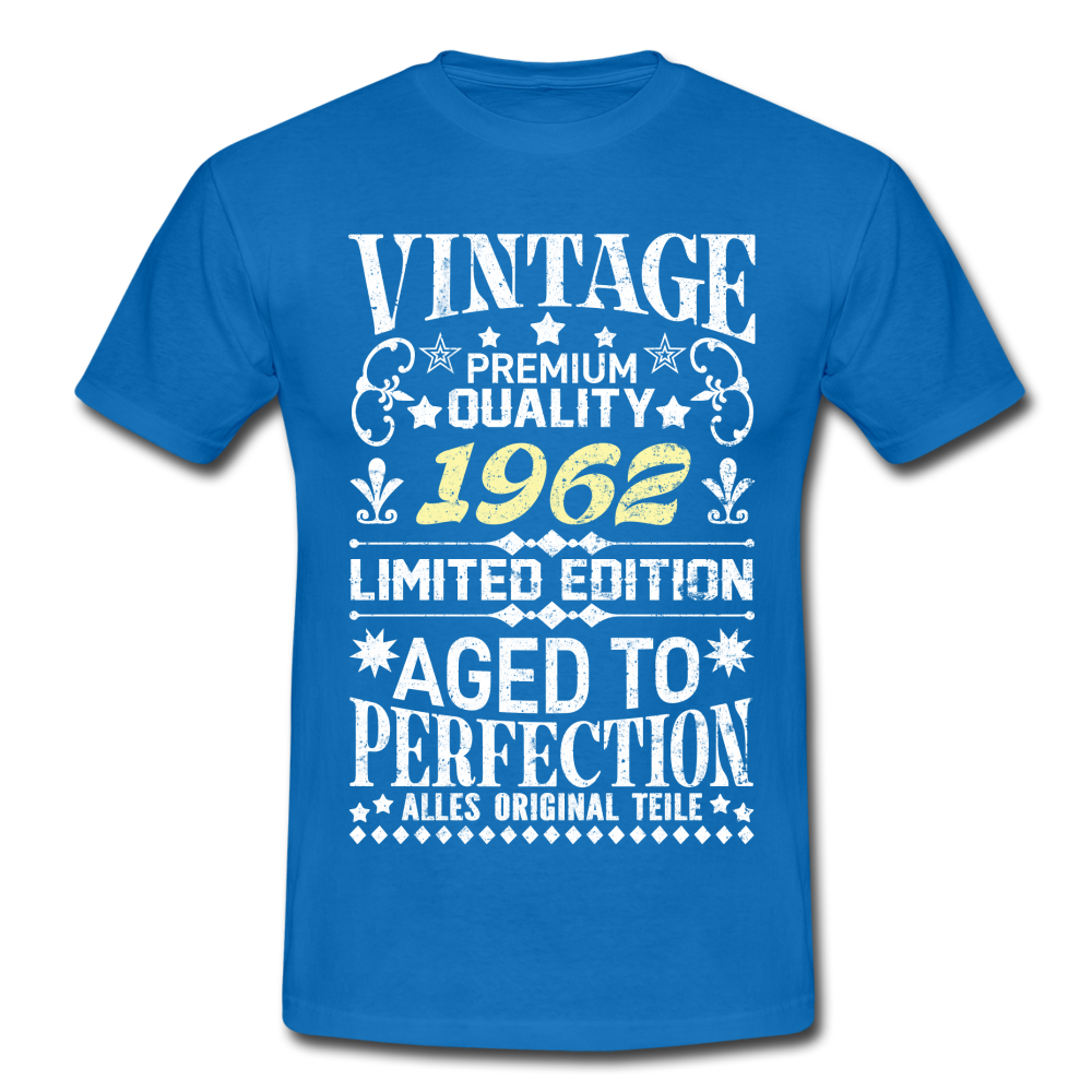 60. Geburtstag Geboren 1962 Vintage Männer Geschenk T-Shirt - royal blue