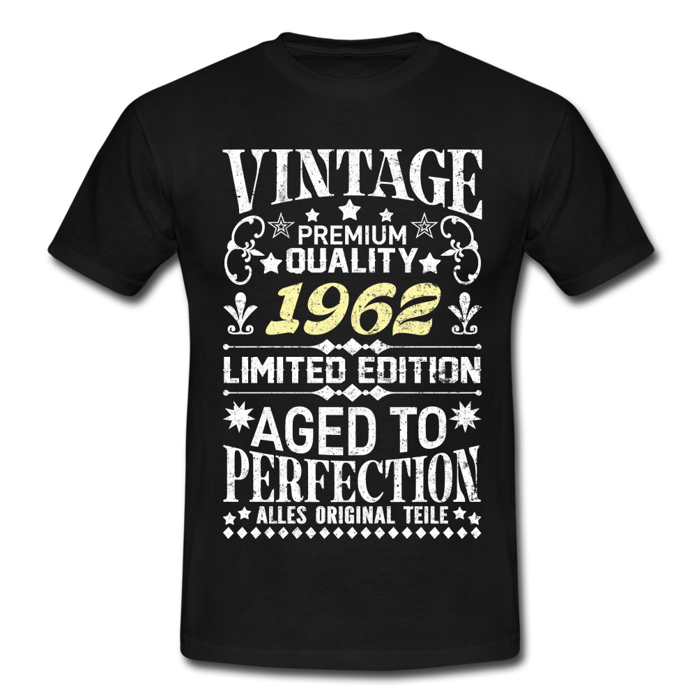 60. Geburtstag Geboren 1962 Vintage Männer Geschenk T-Shirt - black