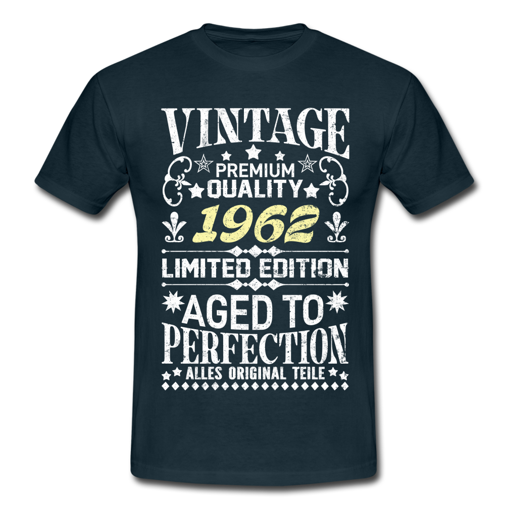 60. Geburtstag Geboren 1962 Vintage Männer Geschenk T-Shirt - navy
