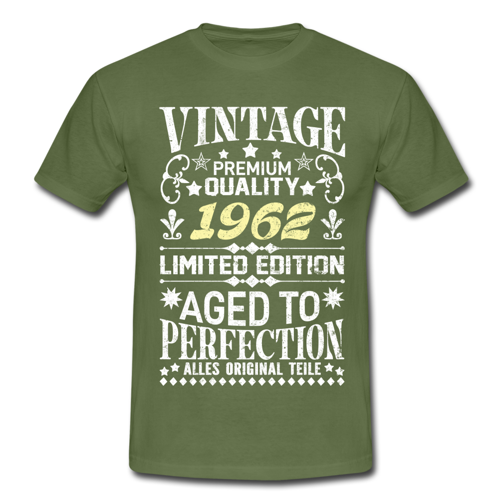 60. Geburtstag Geboren 1962 Vintage Männer Geschenk T-Shirt - military green