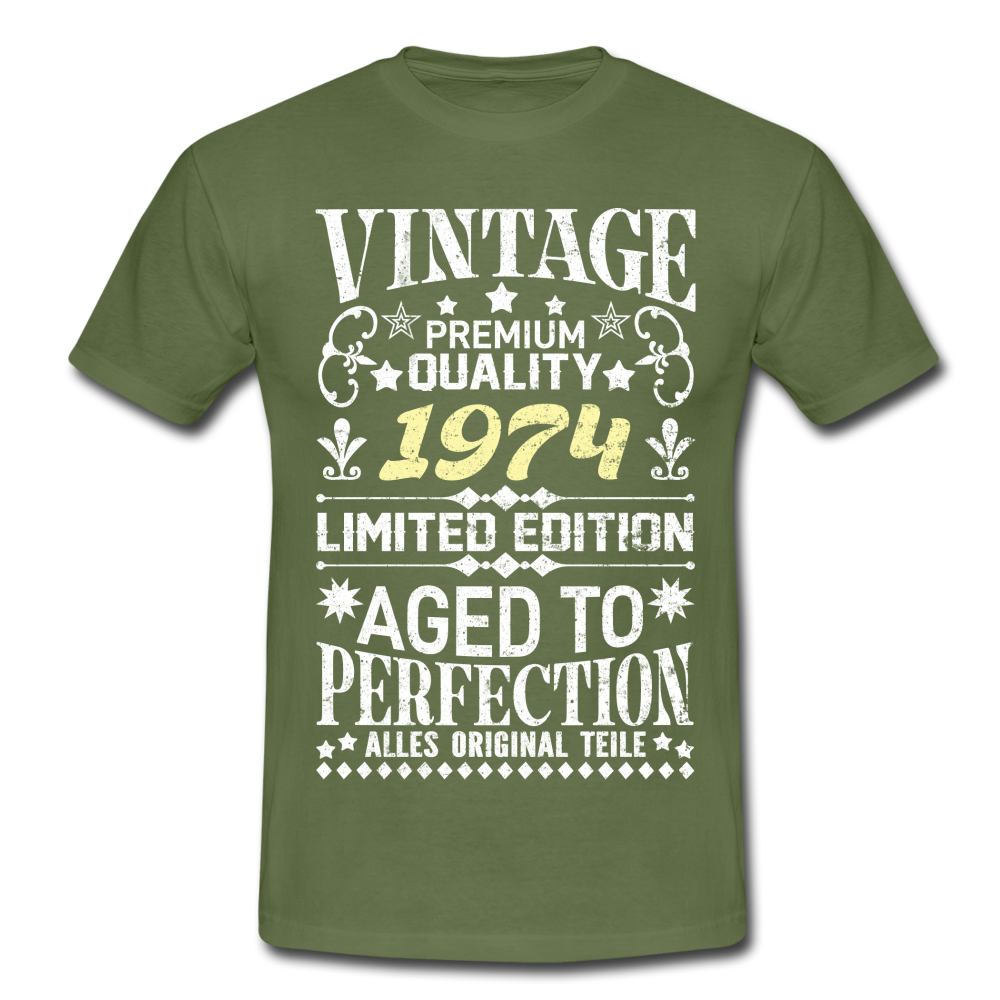 48. Geburtstag Geboren 1974 Vintage Männer Geschenk T-Shirt - military green