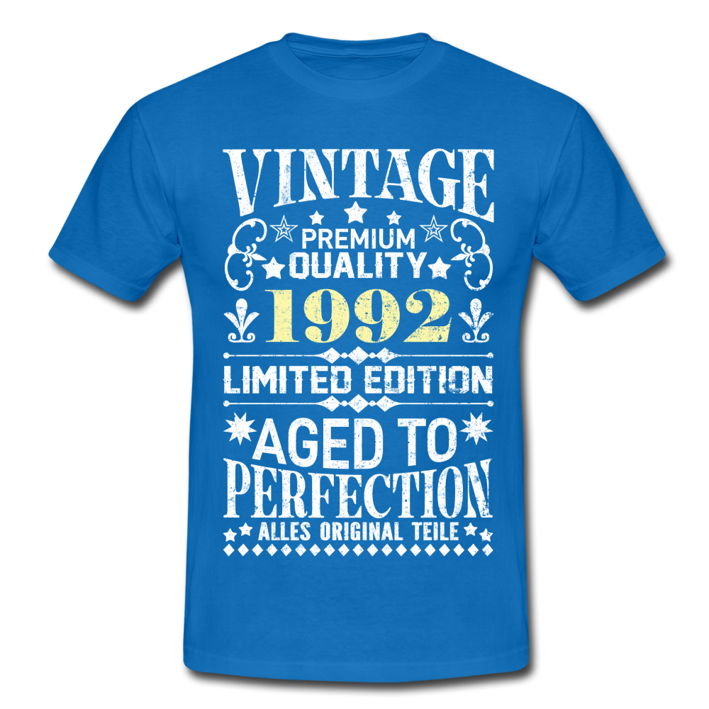 30. Geburtstag Geboren 1992 Vintage Männer Geschenk T-Shirt - royal blue