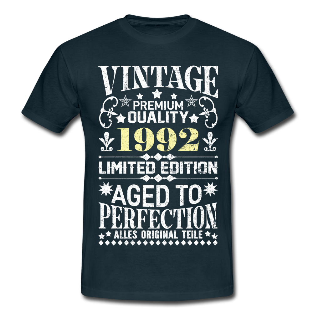30. Geburtstag Geboren 1992 Vintage Männer Geschenk T-Shirt - navy