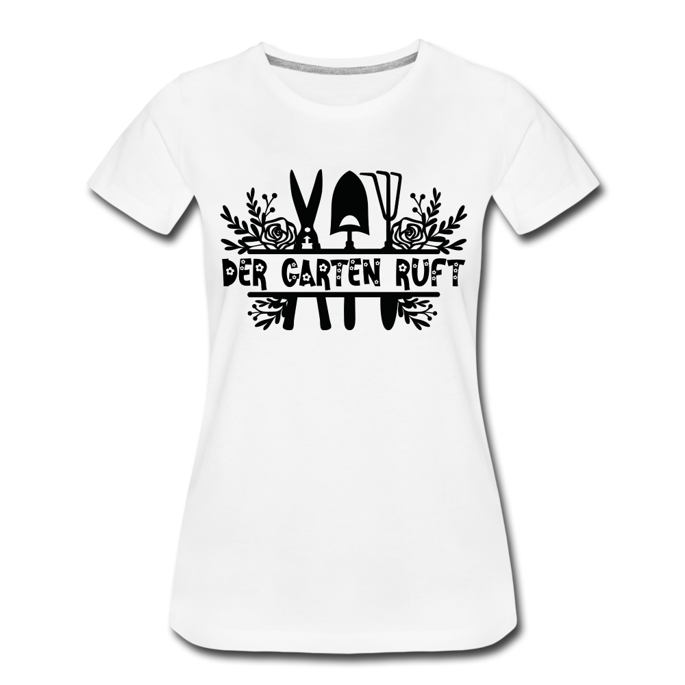 Gärtner Hobby Garten Frühling der Garten ruft Frauen Premium T-Shirt - white