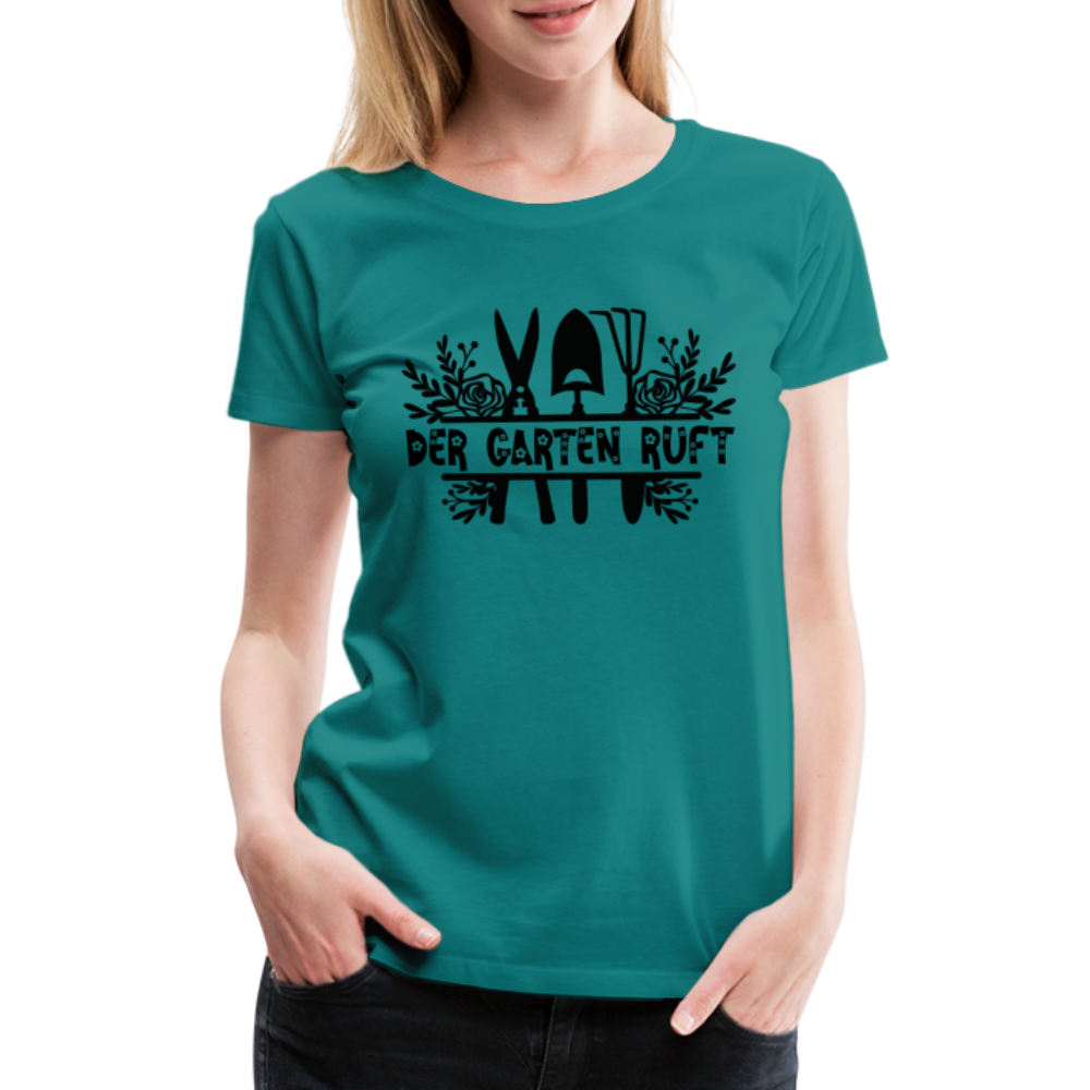 Gärtner Hobby Garten Frühling der Garten ruft Frauen Premium T-Shirt - diva blue